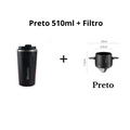 Copo Térmico de  Viagem  Para Café/Chá  ou  Filtro de Café Reutilizável de Aço Inox