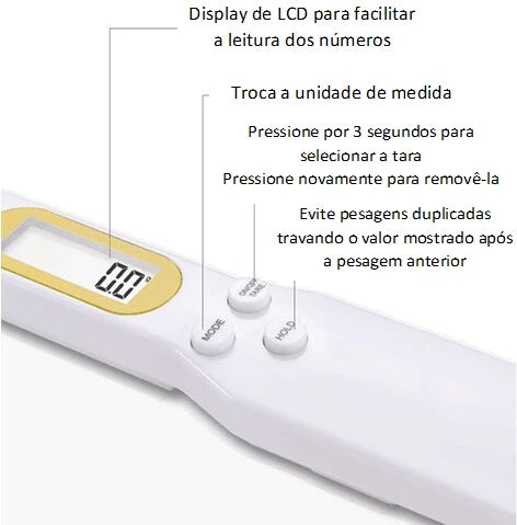 Colher De Pesagem De Alta Precisão, Eletrônica com Visor Digital LCD